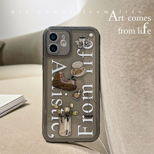 Phone Case Transparent Lettering