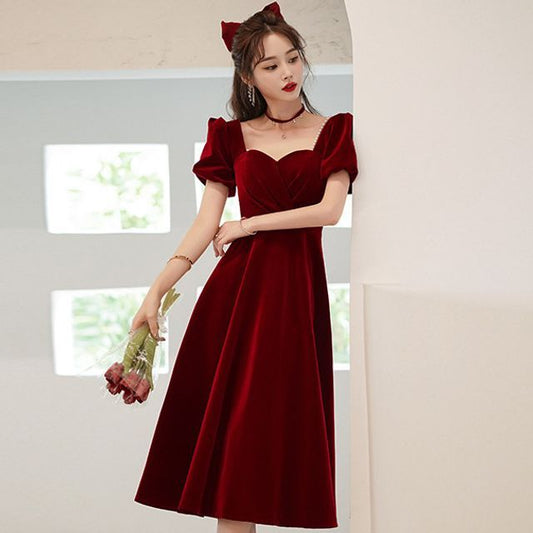 Cocktail Puff-Sleeve Dress A-Line