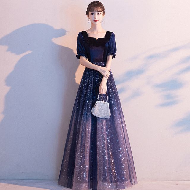 Gown Gradient Mesh A-Line Evening