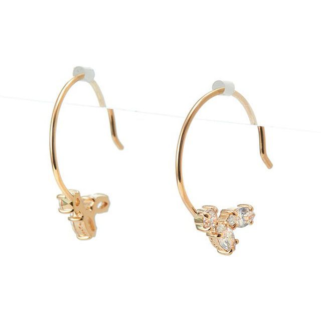 Dangle Pendant Faux Silver Sterling Gemstone Earring Leaf Rhinestone /