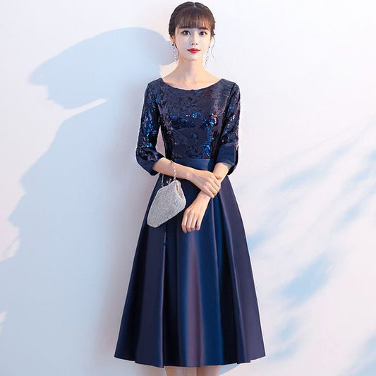 Dress / Gown Cocktail A-Line Evening Elbow-Sleeve
