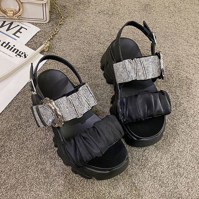 Platform Sandals Rhinestone
