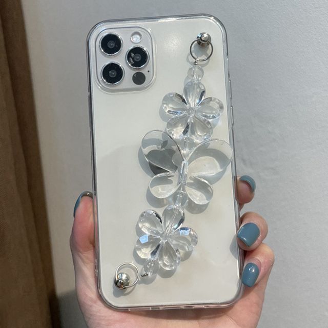 Case Transparent Chain Phone Flower