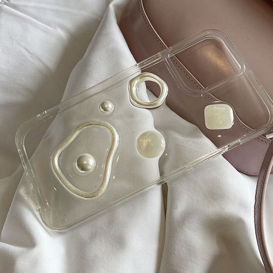 Transparent Faux Pearl Phone Case