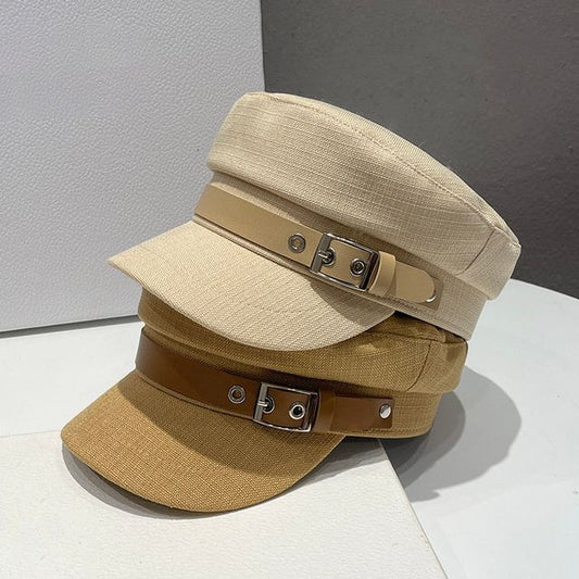 Cotton Cap Military Belt Linen