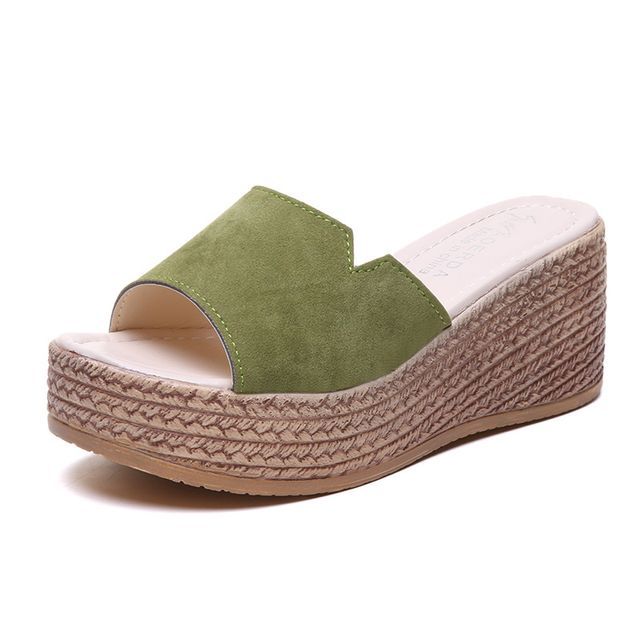 Sandals Slide Platform Wedge-Heel