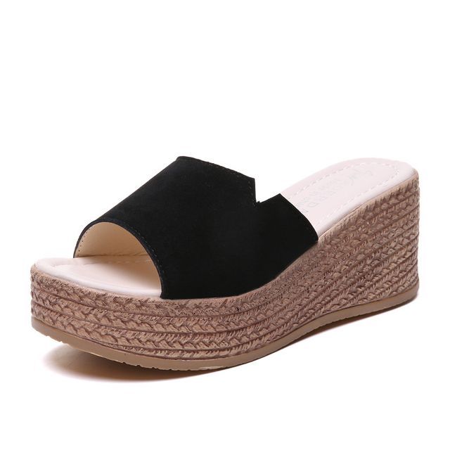 Sandals Slide Platform Wedge-Heel