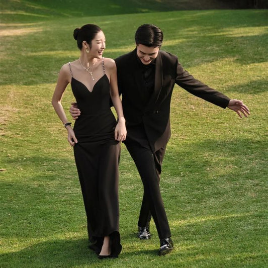 Sheath Gown Spaghetti Strap Plain Evening