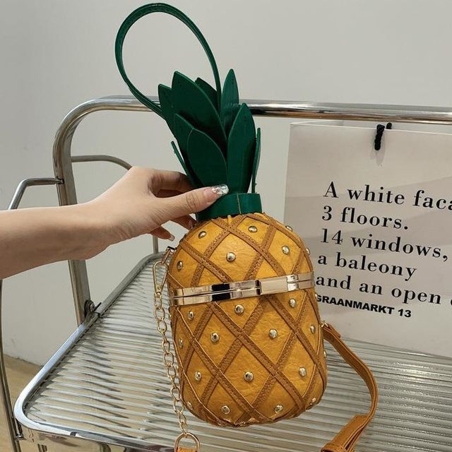 Box Pineapple Shaped Crossbody Bag