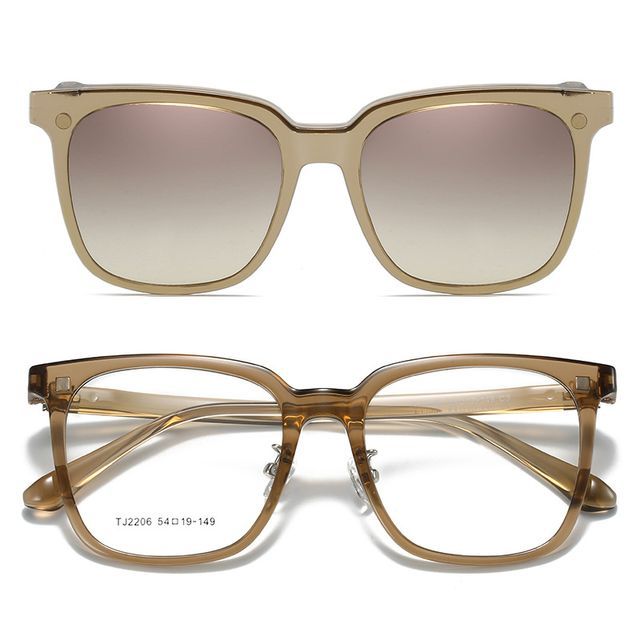 On Square Sunglasses Magnetic with Snap Glasses