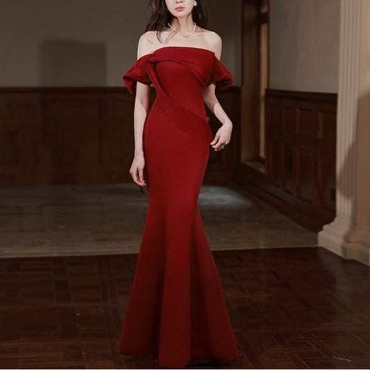 Off-Shoulder Mermaid Evening Gown