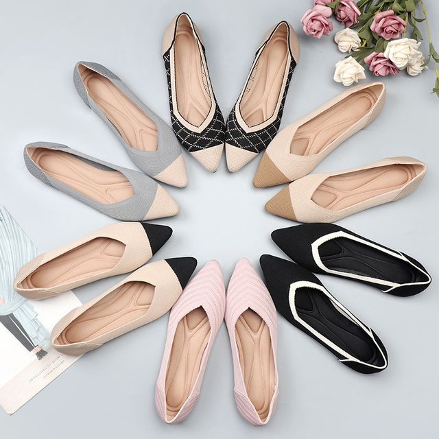 Knit Flats Pointy-Toe