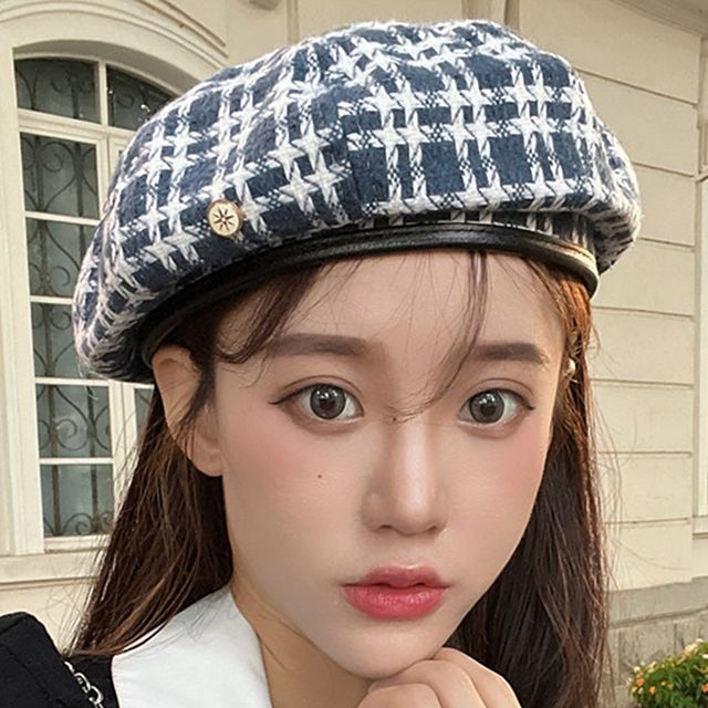 Plaid Hat Beret