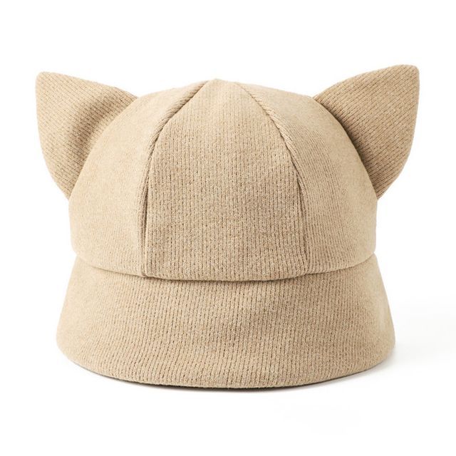 Ear Bucket Hat Cat Knit