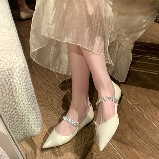 Flats Pointed-Toe Rhinestone