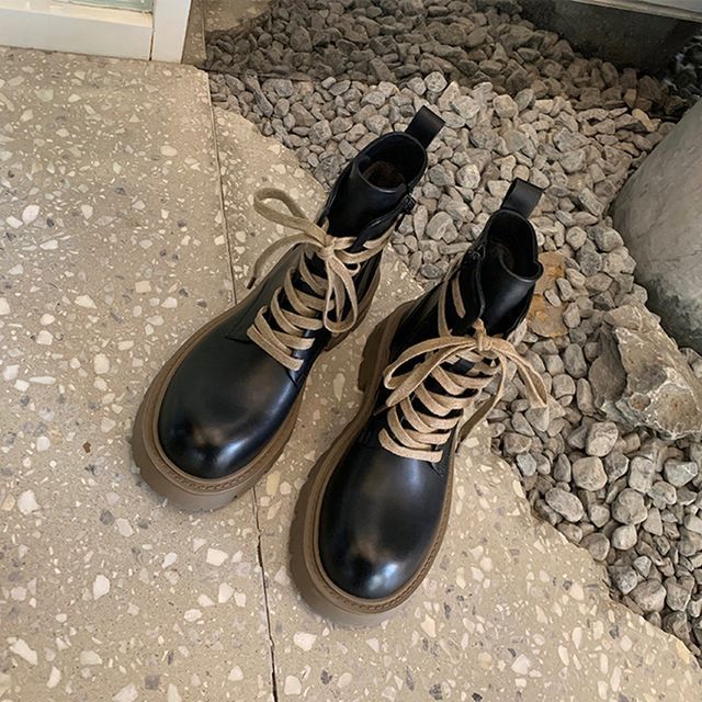 Chunky-Heel Short Boots Color Block