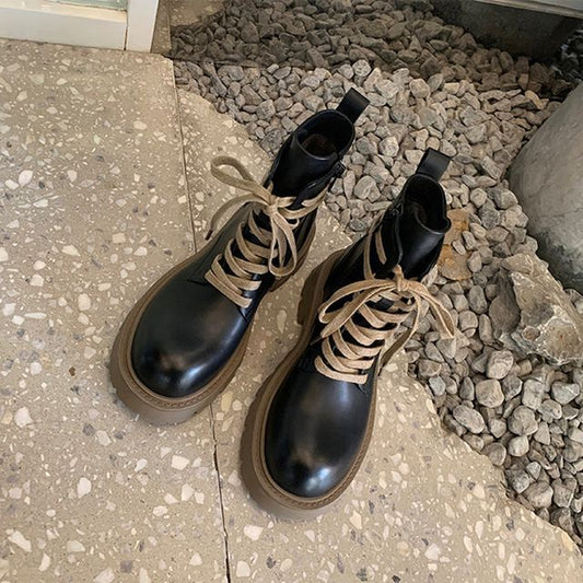 Chunky-Heel Short Boots Color Block