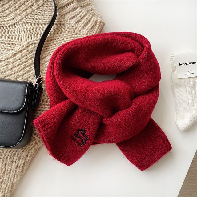 Embroidered Rabbit Scarf