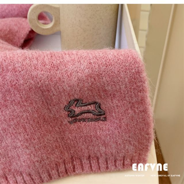 Embroidered Rabbit Scarf