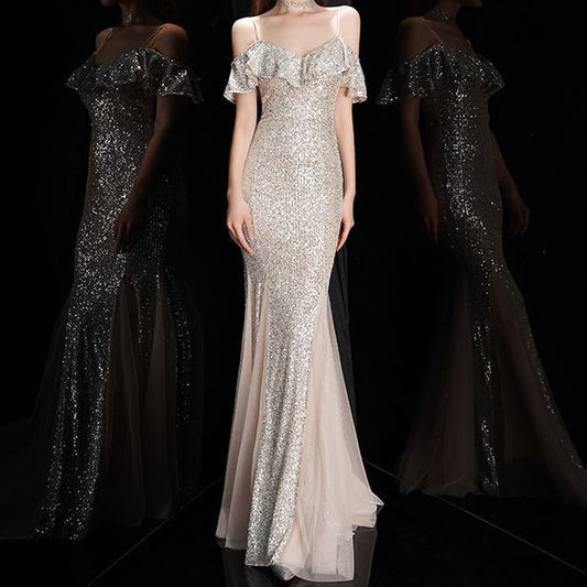 (Various Sequined Designs) Evening Mermaid Gown