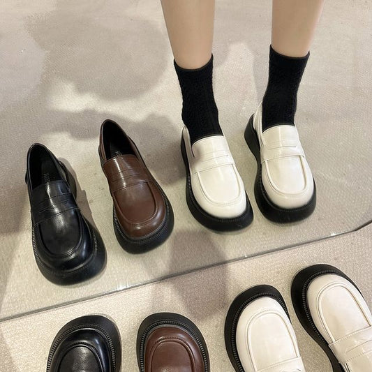 Loafers Faux Leather Platform