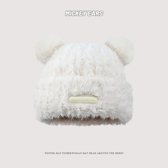 Fluffy Ear Beanie Detail
