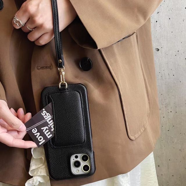 Phone Holder Leather Case Faux Card