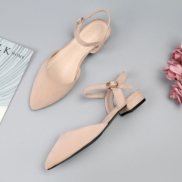 Ankle Pointy-Toe Heel Strap Chunky Sandals