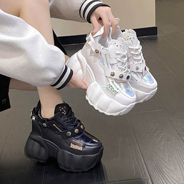 Platform Studded Sneakers