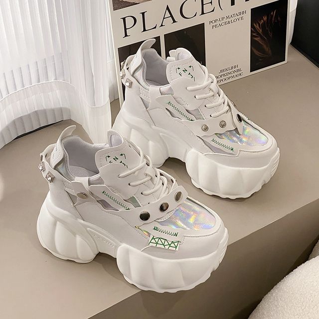 Platform Studded Sneakers