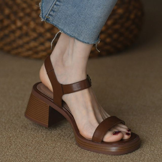 Buckled Block-Heel Sandals