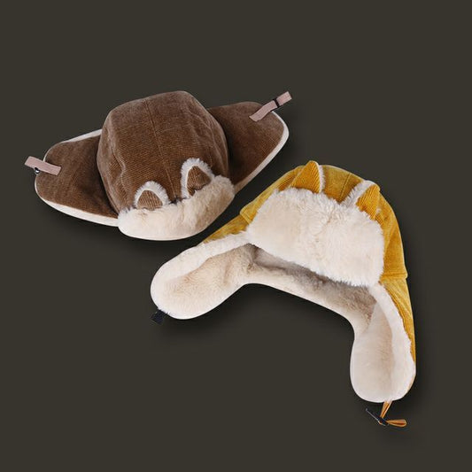 Chenille Trapper Ear Cat Hat