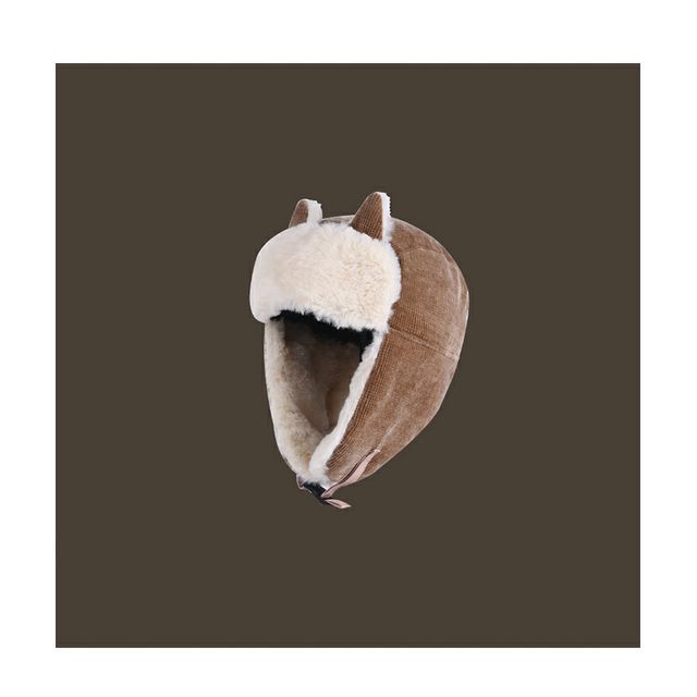 Chenille Trapper Ear Cat Hat