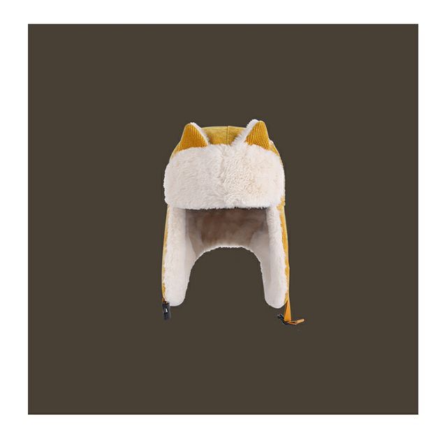 Chenille Trapper Ear Cat Hat