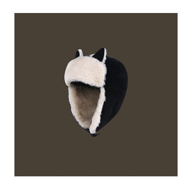 Chenille Trapper Ear Cat Hat