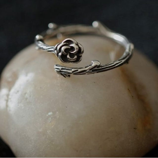 Rose Ring Open Sterling Silver