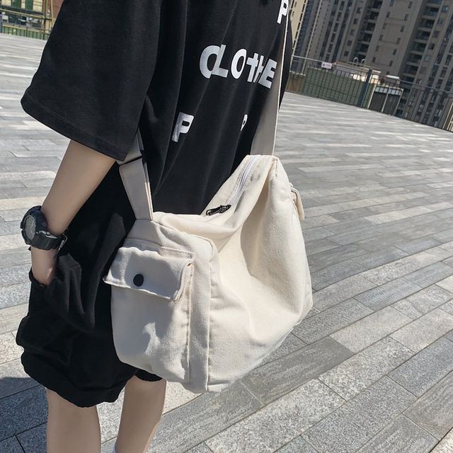 Bag Crossbody Plain Canvas