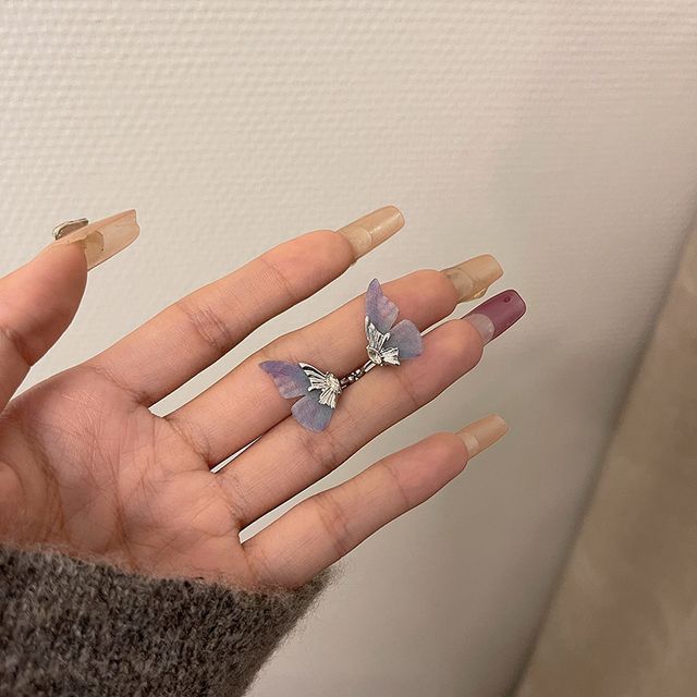 Earring Cuff Rhinestone Butterfly