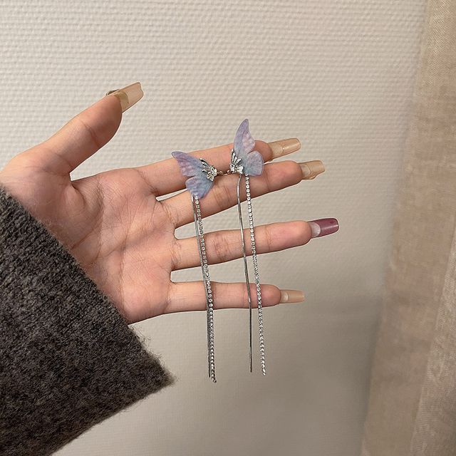 Earring Cuff Rhinestone Butterfly