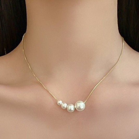 Alloy Faux Necklace Pearl