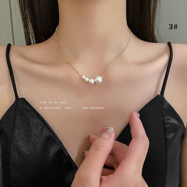 Alloy Faux Necklace Pearl