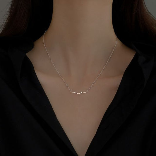 Choker Silver Pendant Wavy Sterling