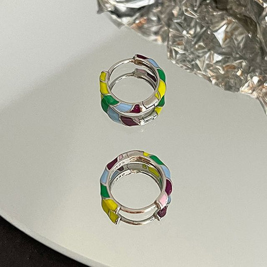 Glaze Hoop Silver Sterling Earring