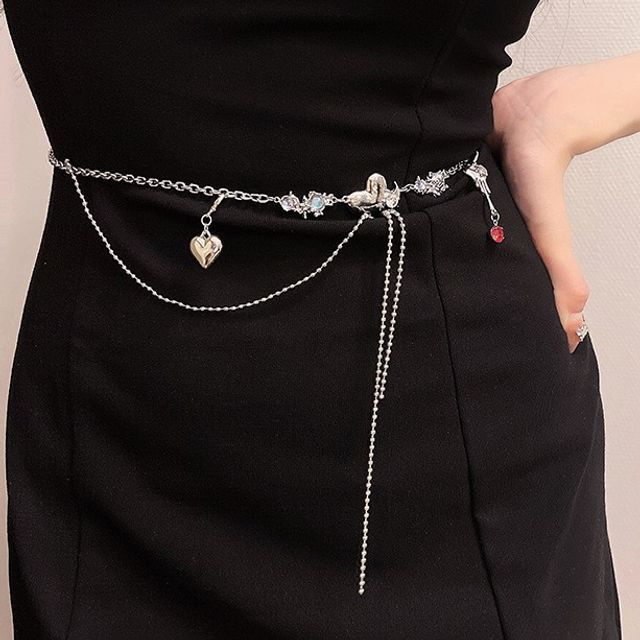 Belt Waist Moonstone Heart Chain Alloy