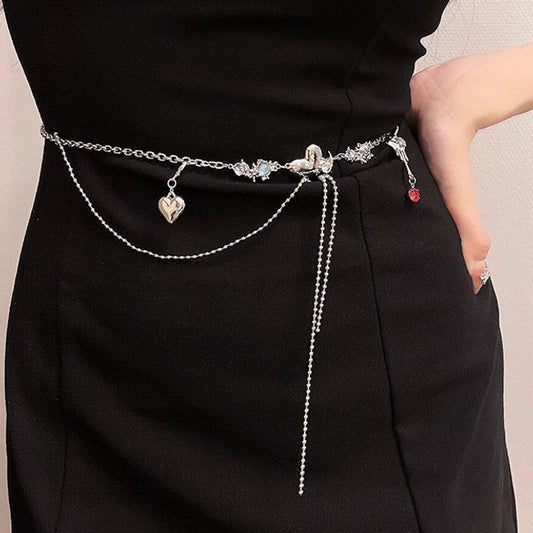 Belt Waist Moonstone Heart Chain Alloy