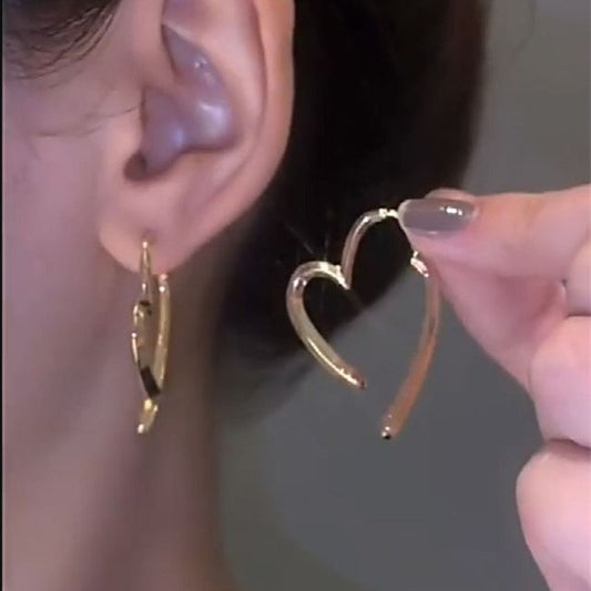 Alloy Through Earring Heart