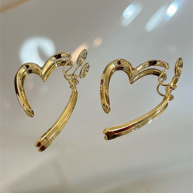 Alloy Through Earring Heart