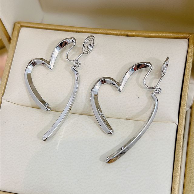 Alloy Through Earring Heart