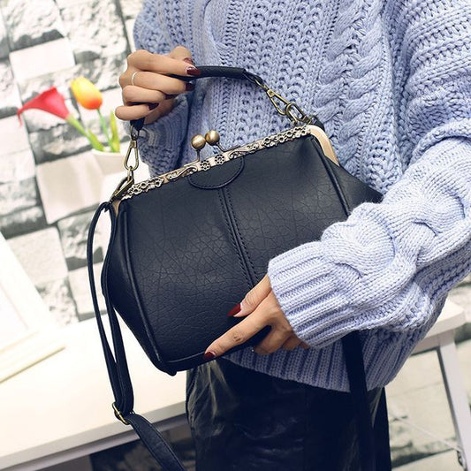 Bag Crossbody Plain Lock Top Handle Kiss