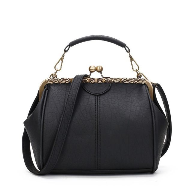 Bag Crossbody Plain Lock Top Handle Kiss